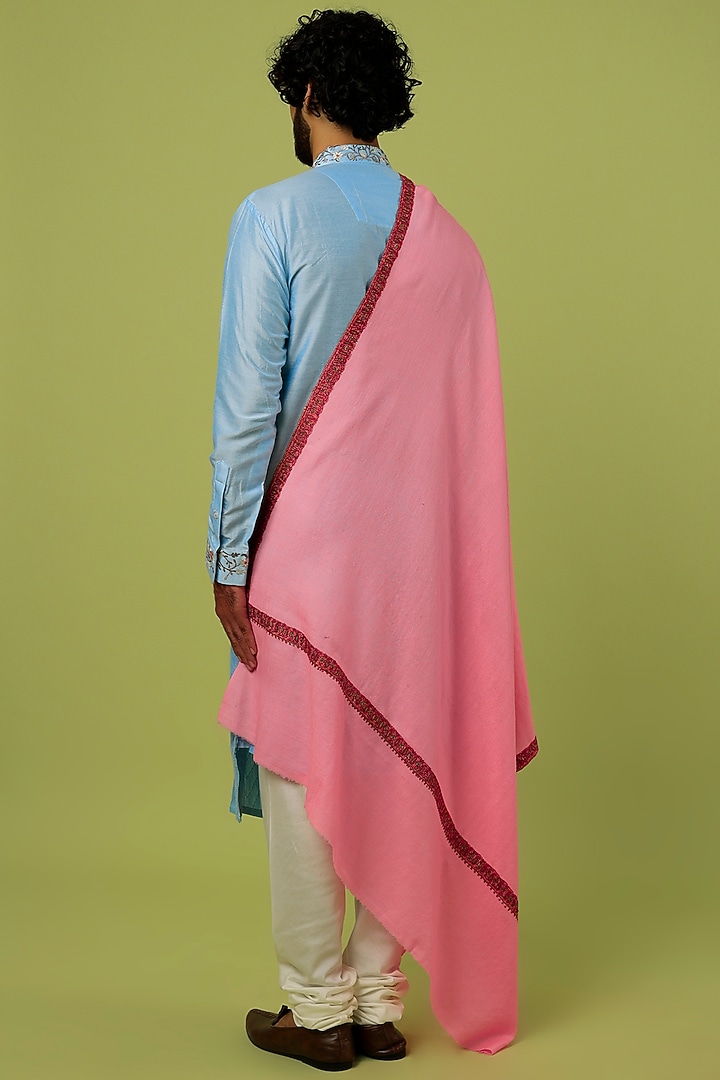 Pink Embroidered Shawl by Tromboo Men at Pernia's Pop Up Shop