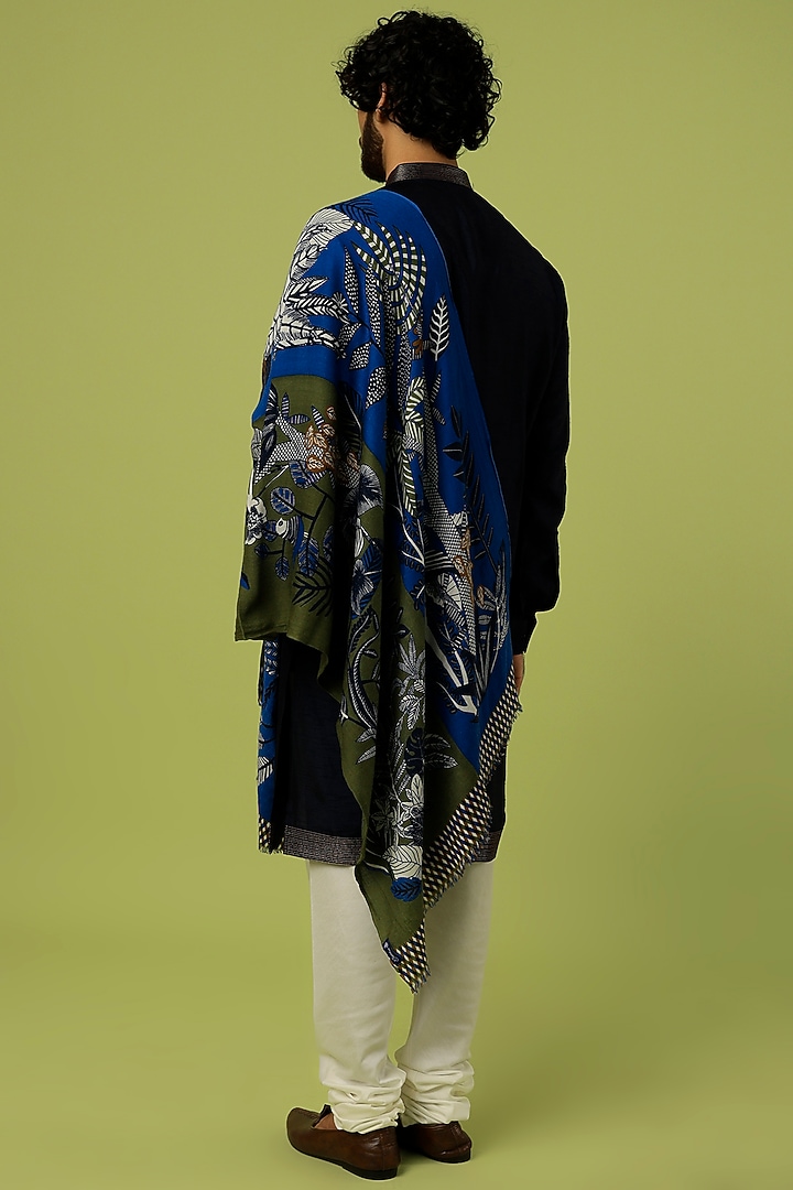 Royal Blue Printed Shawl by Tromboo Men at Pernia's Pop Up Shop