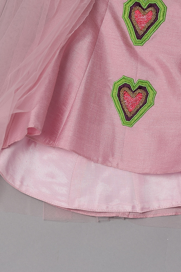 Lilac Dupion Silk & Organza Embroidered Lehenga Set For Girls by TURQIDZ at Pernia's Pop Up Shop