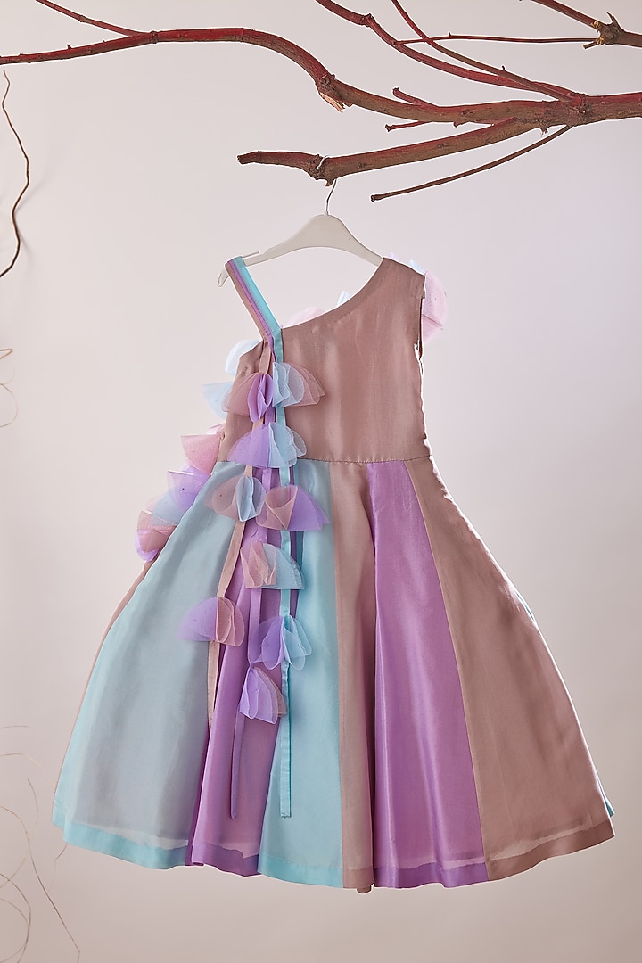 Multi-Colored Upada Silk Dress for Girls by TURQIDZ at Pernia's Pop Up Shop