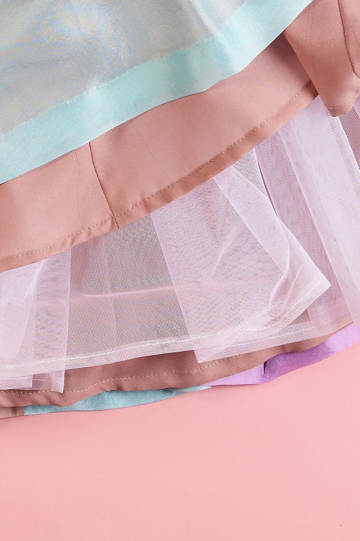 Multi-Colored Upada Silk Dress for Girls by TURQIDZ at Pernia's Pop Up Shop