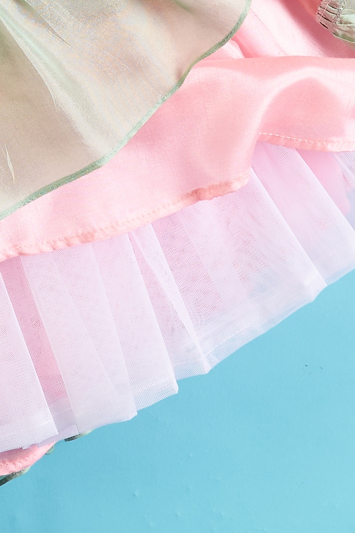 Multi-Colored Upada Silk & Net Lehenga Set For Girls by TURQIDZ at Pernia's Pop Up Shop