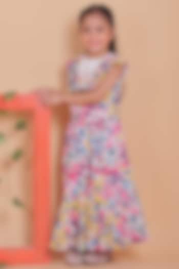 Multi-Colored Cotton Embellished Sharara Set For Girls by TURQIDZ at Pernia's Pop Up Shop