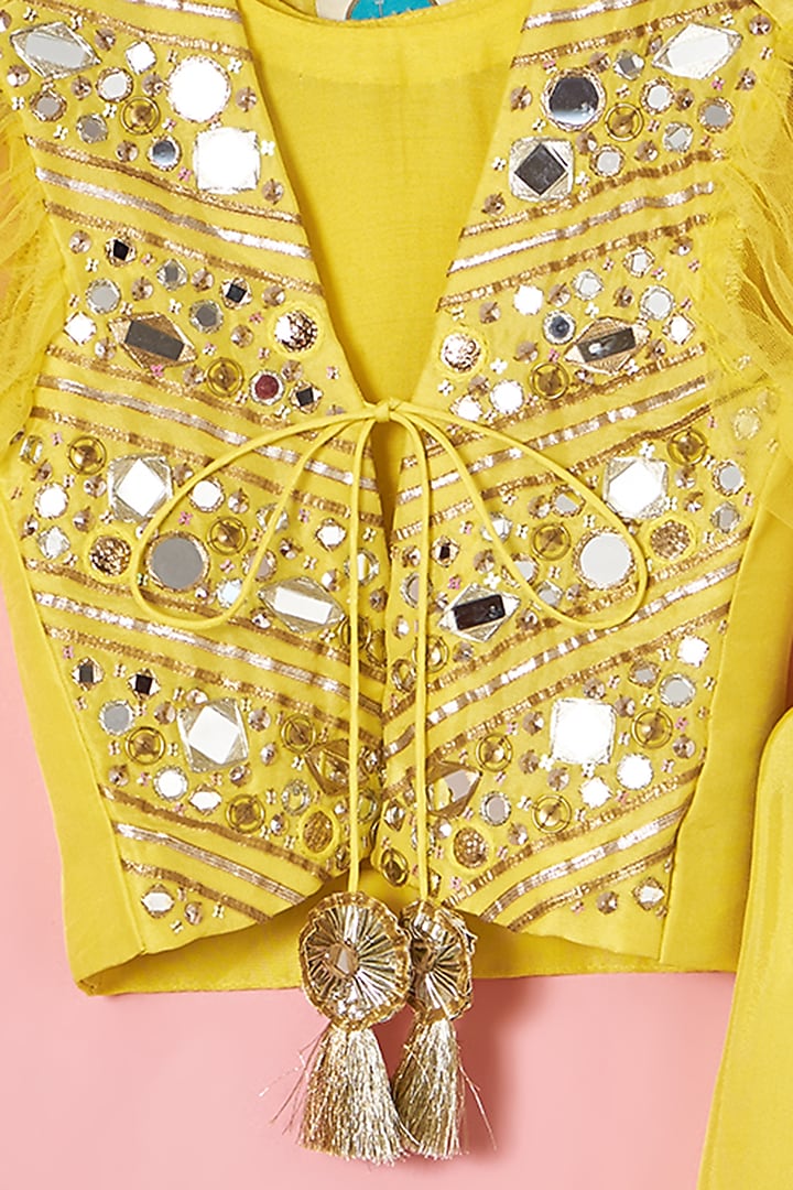Yellow Georgette Sharara Set For Girls by TURQIDZ at Pernia's Pop Up Shop