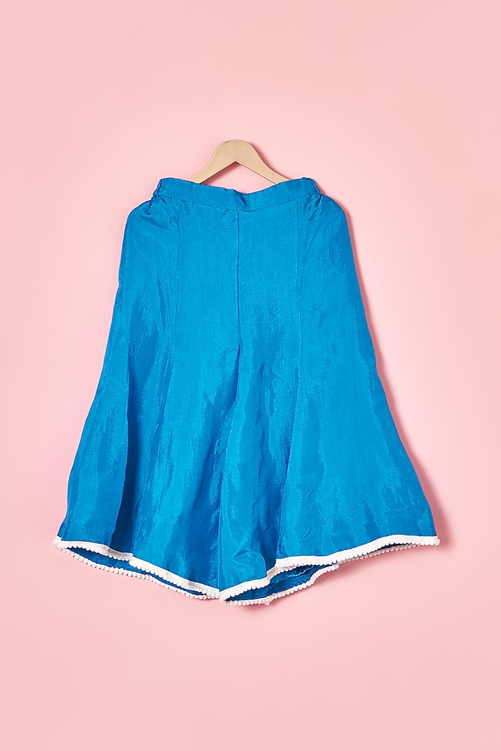 Cobalt Blue Sharara Set For Girls by TURQIDZ at Pernia's Pop Up Shop
