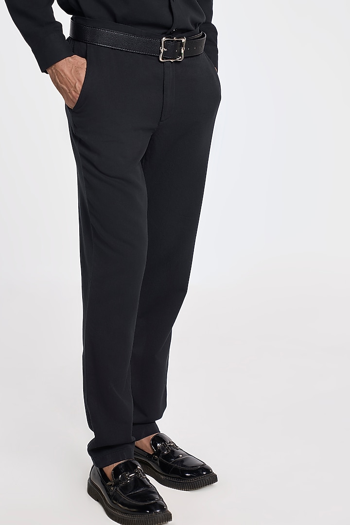 Black Organic Khadi Cotton Handspun Drawstring Pants by TERRA LUNA at Pernia's Pop Up Shop