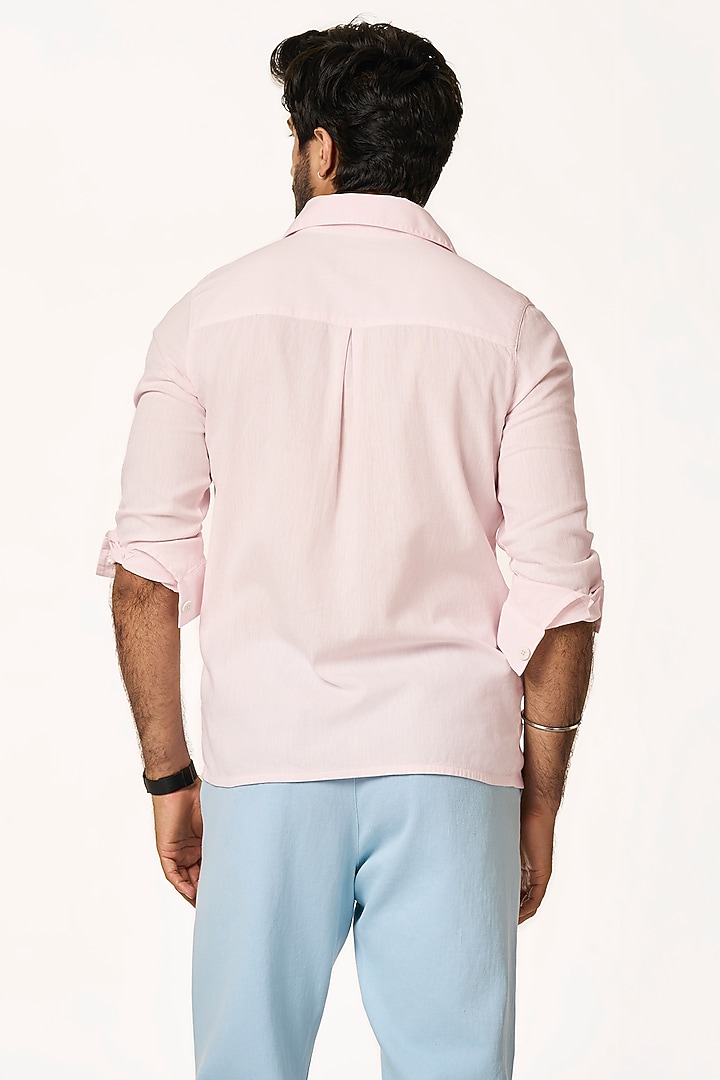 Sunrise Pink Organic Khadi Cotton Summer Shirt by TERRA LUNA at Pernia's Pop Up Shop
