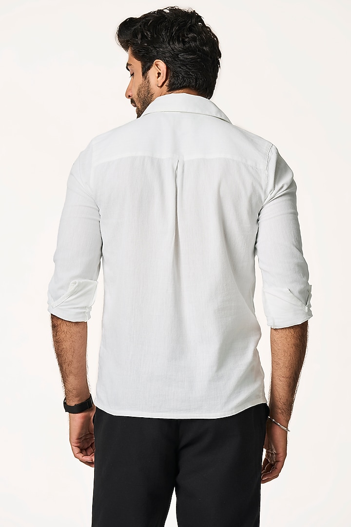 White Organic Khadi Cotton Summer Shirt by TERRA LUNA at Pernia's Pop Up Shop