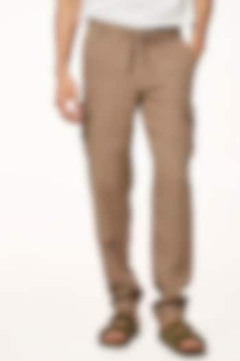 Toffee Colored Linen Pants by TERRA LUNA at Pernia's Pop Up Shop