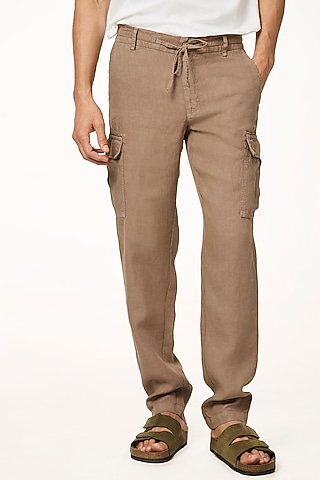 Toffee Colored Linen Pants by TERRA LUNA