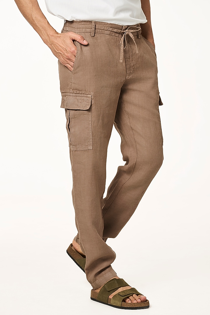 Toffee Colored Linen Pants by TERRA LUNA at Pernia's Pop Up Shop