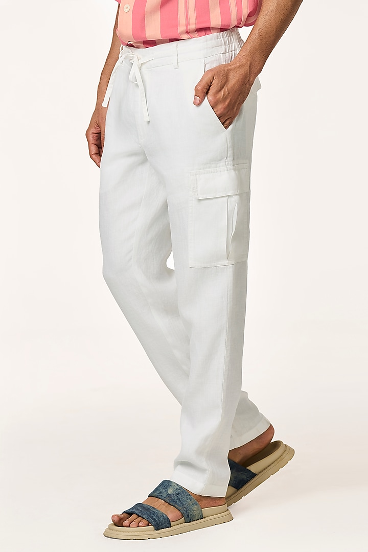 White Linen Pants by TERRA LUNA at Pernia's Pop Up Shop