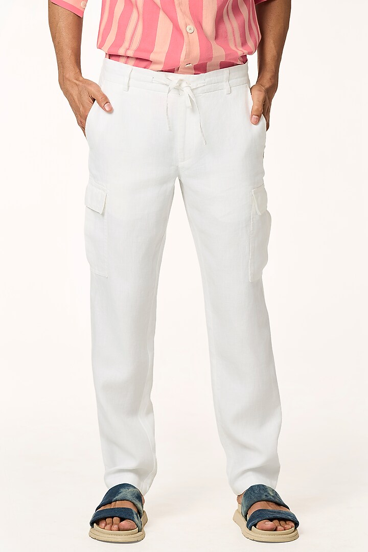 White Linen Pants by TERRA LUNA at Pernia's Pop Up Shop