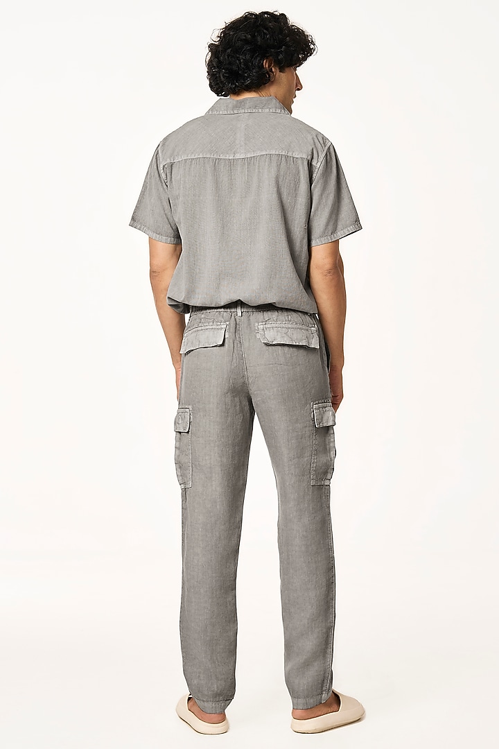 Charcoal Grey Linen Pants by TERRA LUNA at Pernia's Pop Up Shop