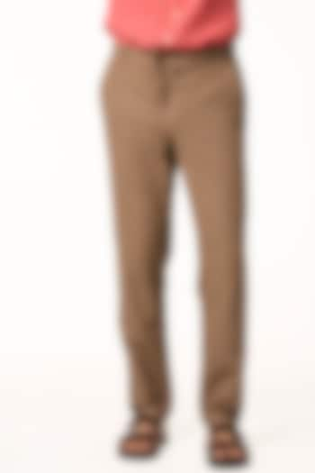 Toffee Colored Organic Khadi Cotton Pants by TERRA LUNA at Pernia's Pop Up Shop