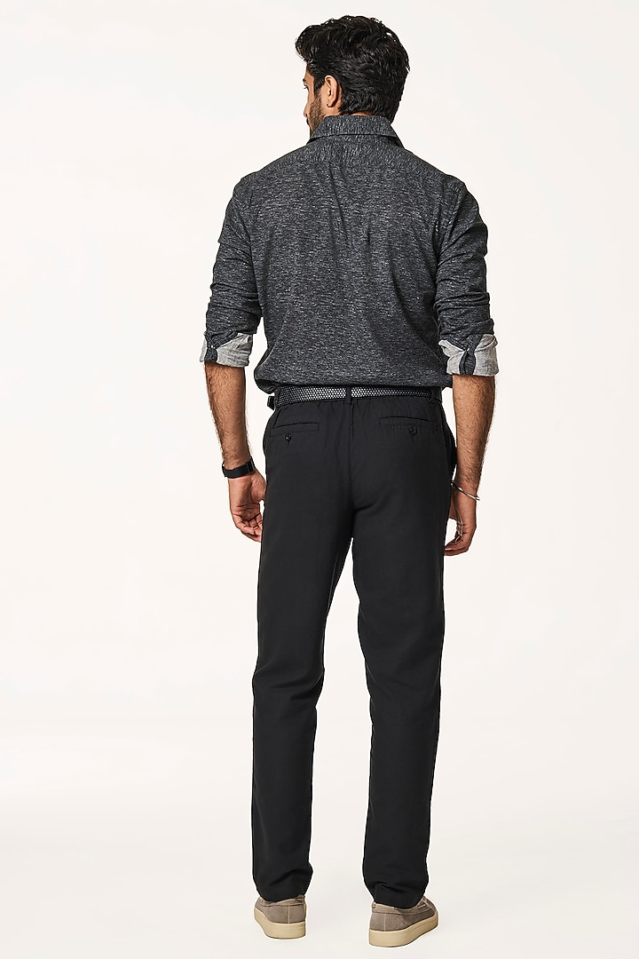 Black Organic Khadi Cotton Pants by TERRA LUNA at Pernia's Pop Up Shop