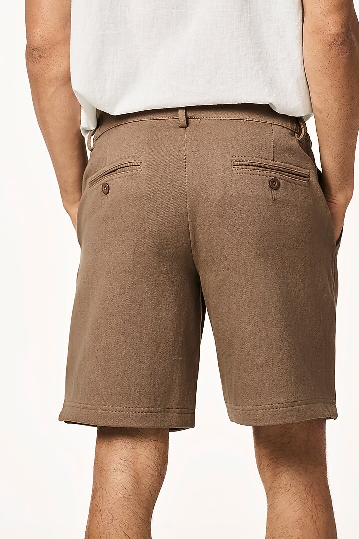 Toffee Colored Organic Khadi Cotton Shorts by TERRA LUNA at Pernia's Pop Up Shop