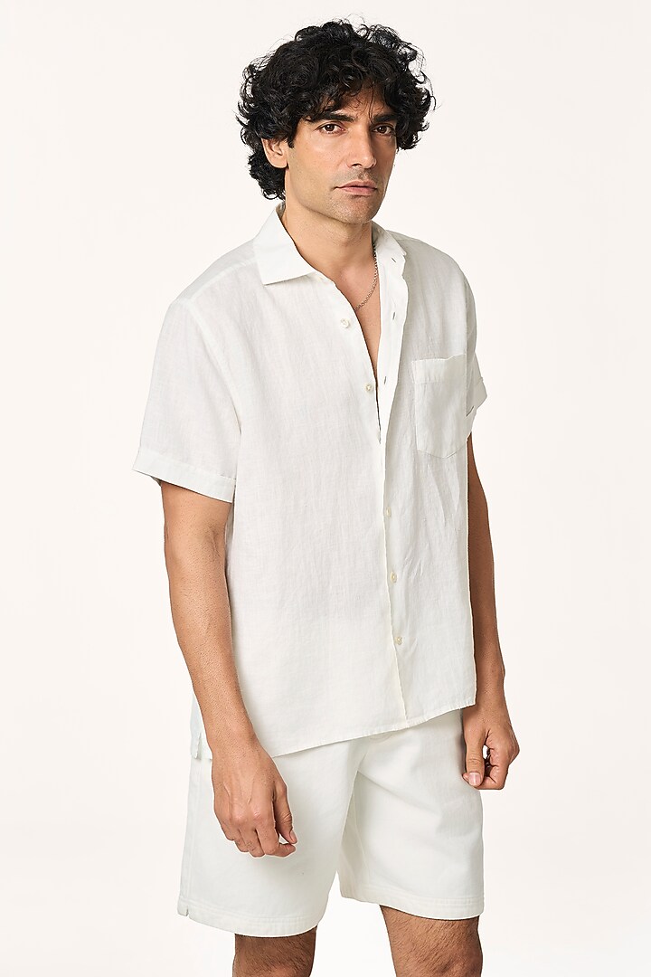 White Linen Summer Shirt by TERRA LUNA at Pernia's Pop Up Shop