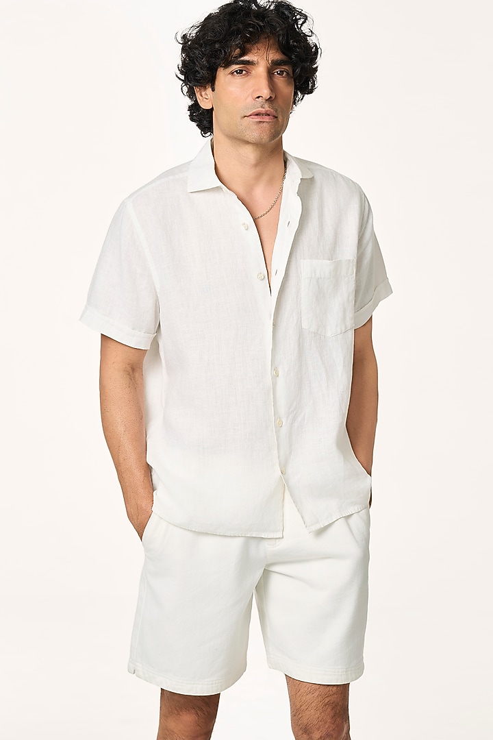 White Linen Summer Shirt by TERRA LUNA at Pernia's Pop Up Shop