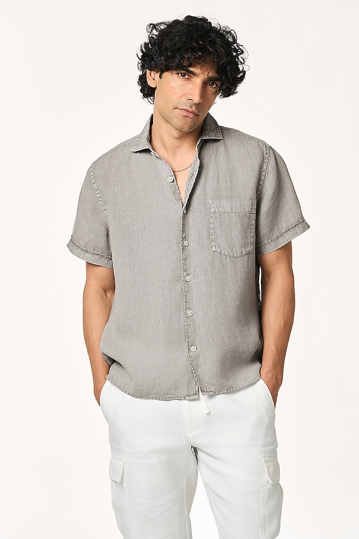 Charcoal Linen Shirt by TERRA LUNA