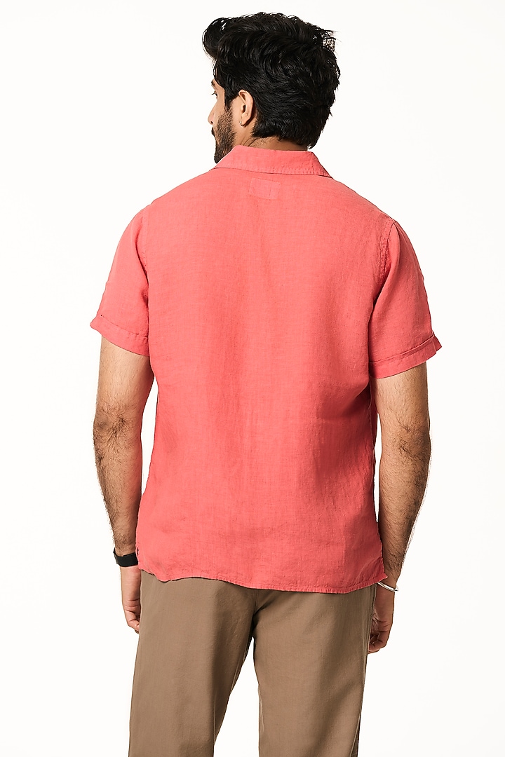Sunset Citrus Linen Summer Shirt by TERRA LUNA at Pernia's Pop Up Shop