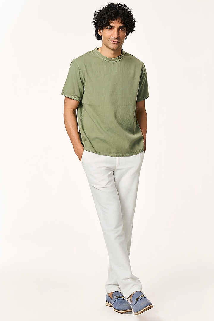 Matcha Organic Khadi Cotton T-Shirt by TERRA LUNA at Pernia's Pop Up Shop