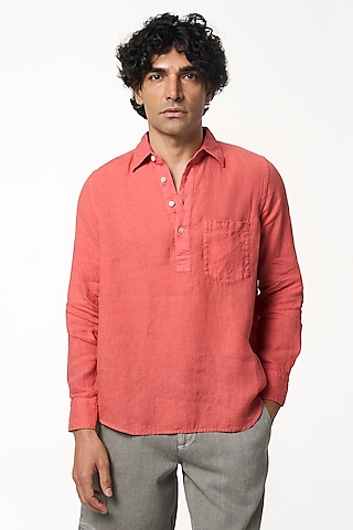 Sunset Citrus Linen Shirt by TERRA LUNA