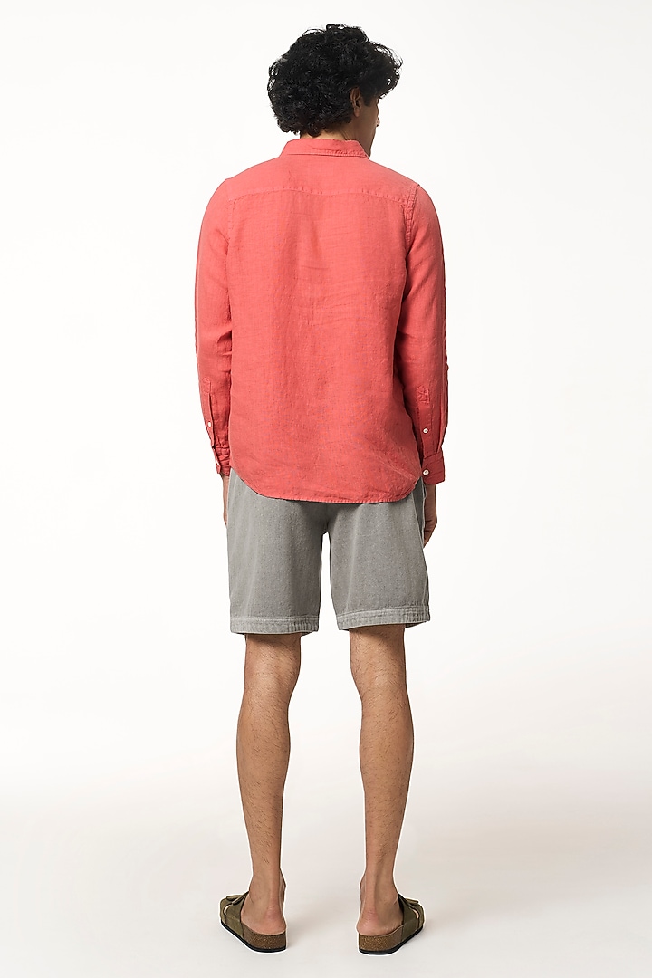 Sunset Citrus Linen Party Wear Shirt by TERRA LUNA at Pernia's Pop Up Shop
