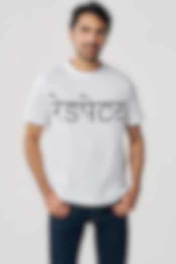 White Organic Khadi Cotton Printed T-Shirt by TERRA LUNA at Pernia's Pop Up Shop