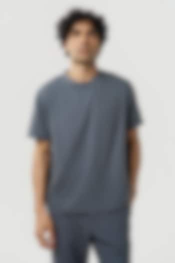 Grey Organic Khadi Cotton T-Shirt by TERRA LUNA at Pernia's Pop Up Shop
