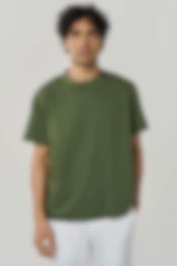 Cactus Green Organic Khadi Cotton T-Shirt by TERRA LUNA at Pernia's Pop Up Shop