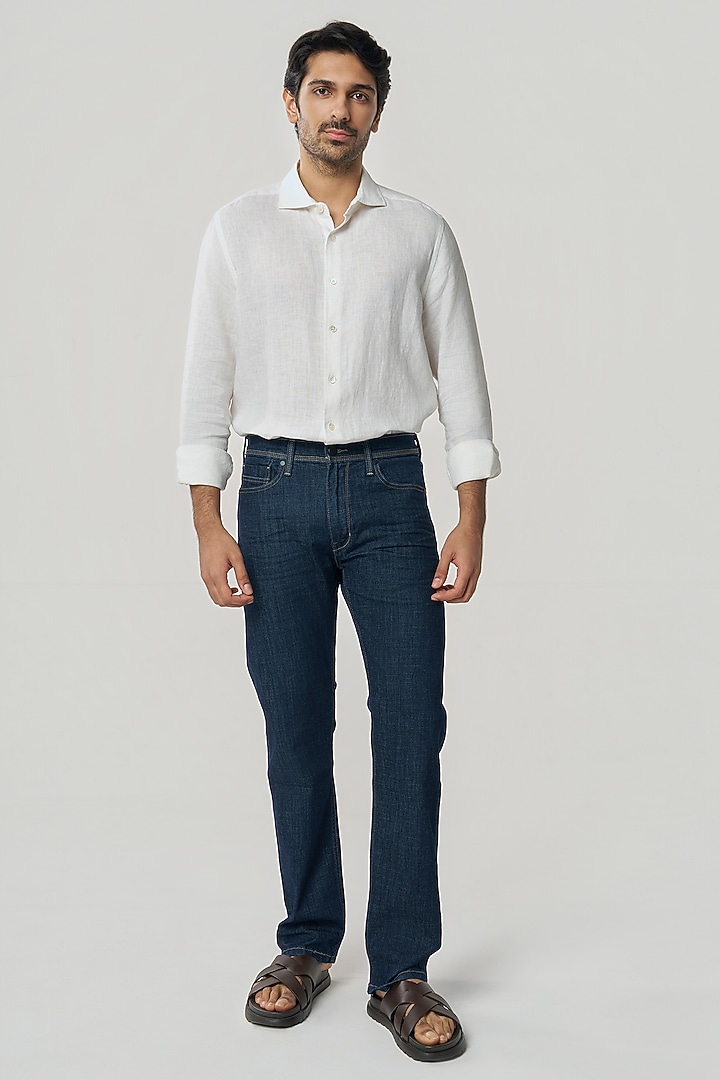 White Linen Party Wear Shirt by TERRA LUNA at Pernia's Pop Up Shop