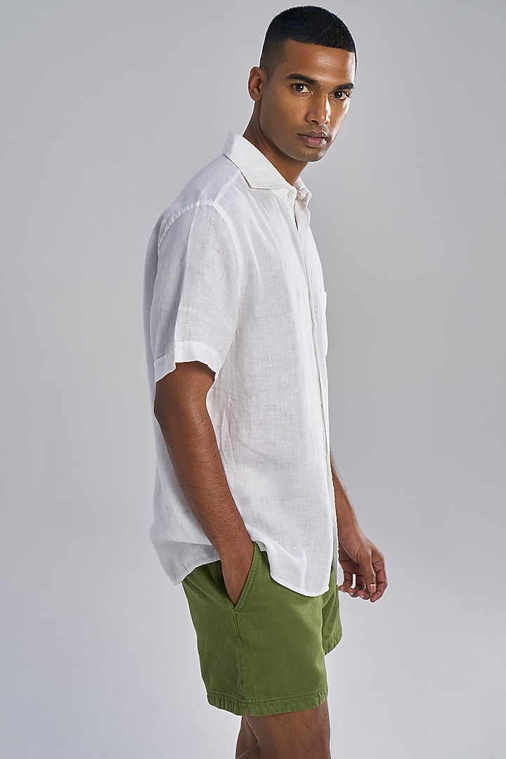 White Linen Summer Shirt by TERRA LUNA at Pernia's Pop Up Shop
