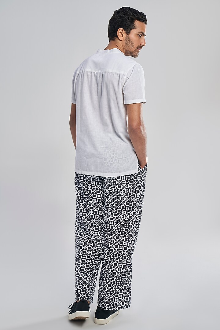 White Organic Khadi Cotton T-Shirt by TERRA LUNA at Pernia's Pop Up Shop