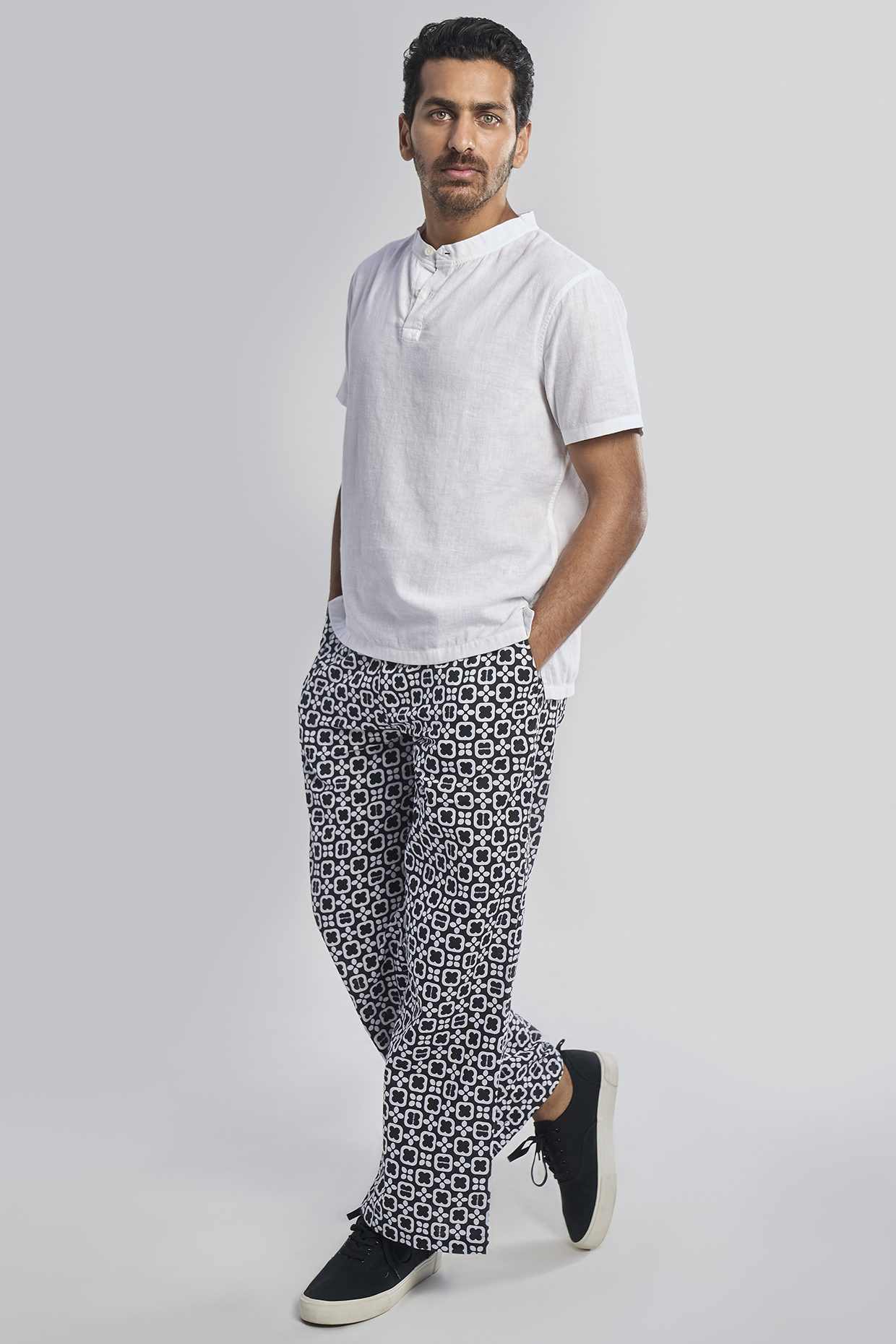 White Organic Khadi Cotton T-Shirt by TERRA LUNA at Pernia's