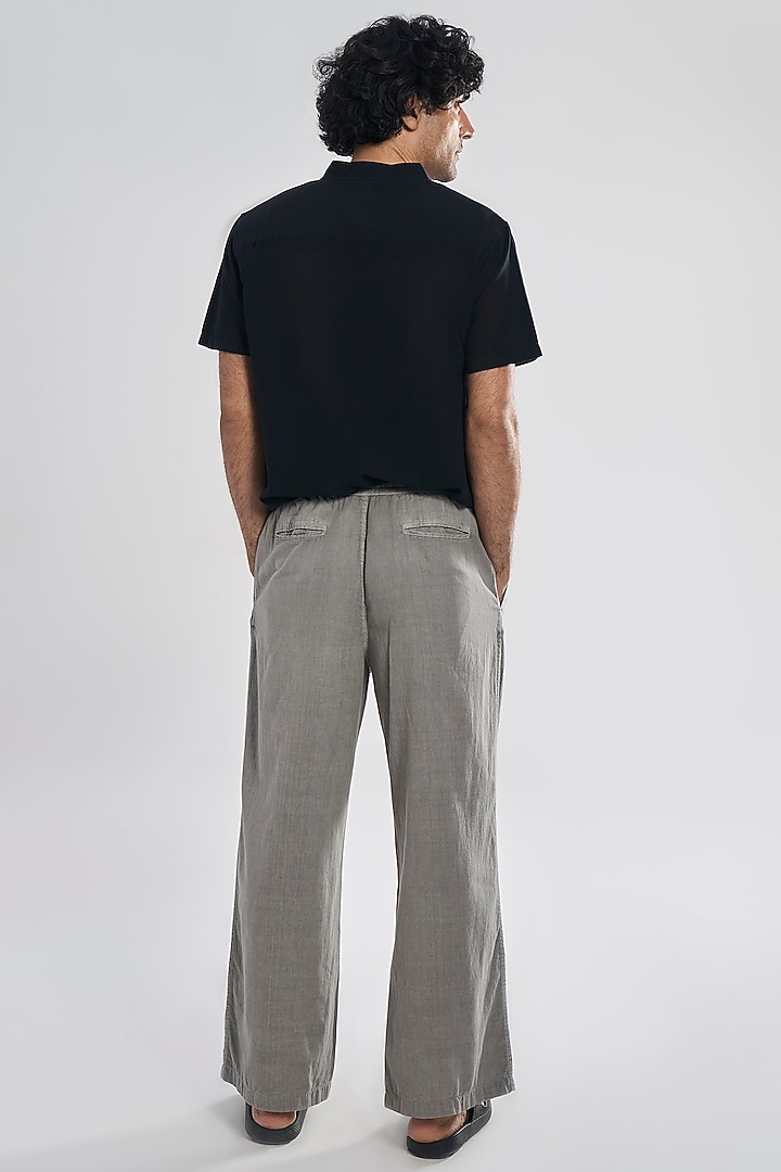 Black Organic Khadi Cotton T-Shirt by TERRA LUNA at Pernia's Pop Up Shop