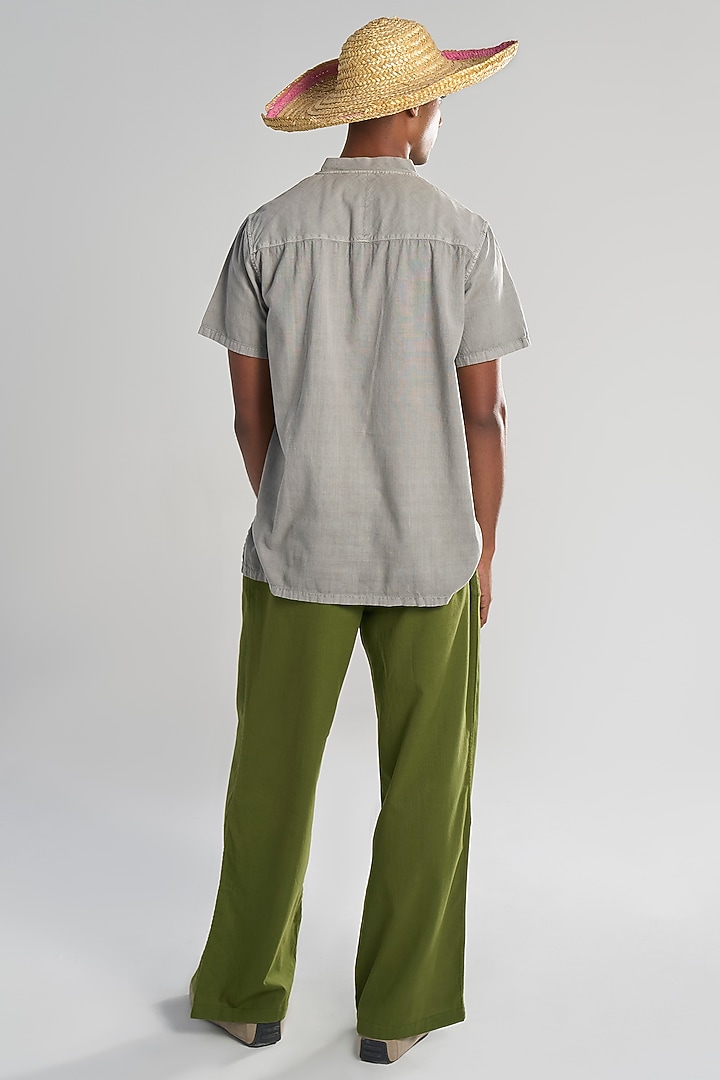Charcoal Grey Organic Khadi Cotton T-Shirt by TERRA LUNA at Pernia's Pop Up Shop