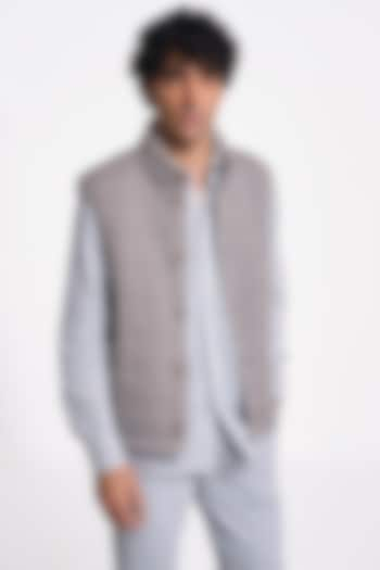 Charcoal Organic Khadi Cotton Jacket by TERRA LUNA at Pernia's Pop Up Shop