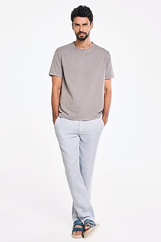 Charcoal Organic Khadi Cotton T-Shirt by TERRA LUNA