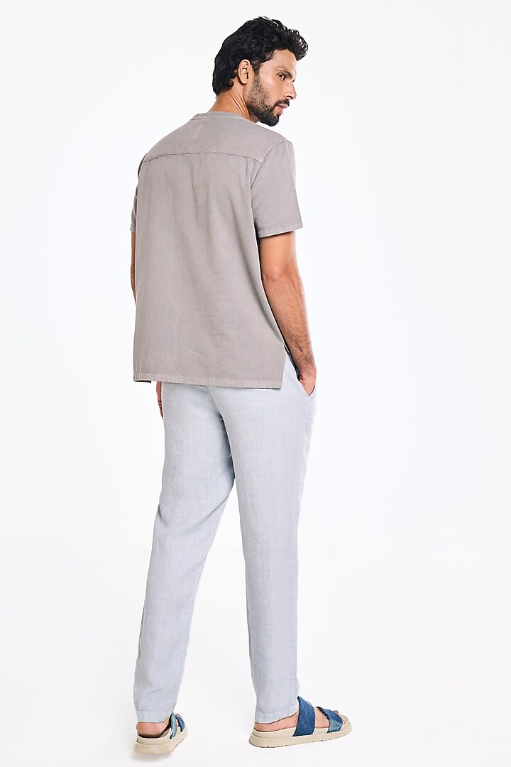 Charcoal Organic Khadi Cotton T-Shirt by TERRA LUNA at Pernia's Pop Up Shop
