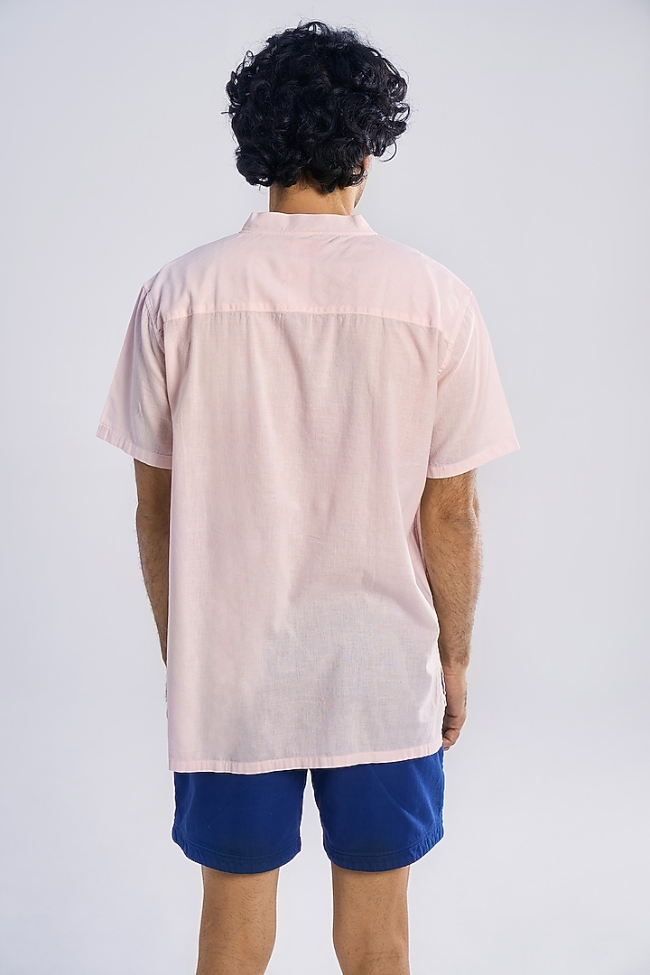 Salmon Pink Organic Khadi Cotton T-Shirt by TERRA LUNA at Pernia's Pop Up Shop