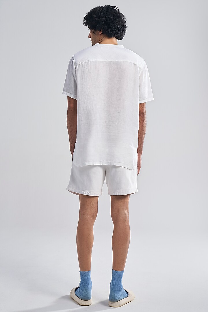 White Linen T-Shirt by TERRA LUNA at Pernia's Pop Up Shop