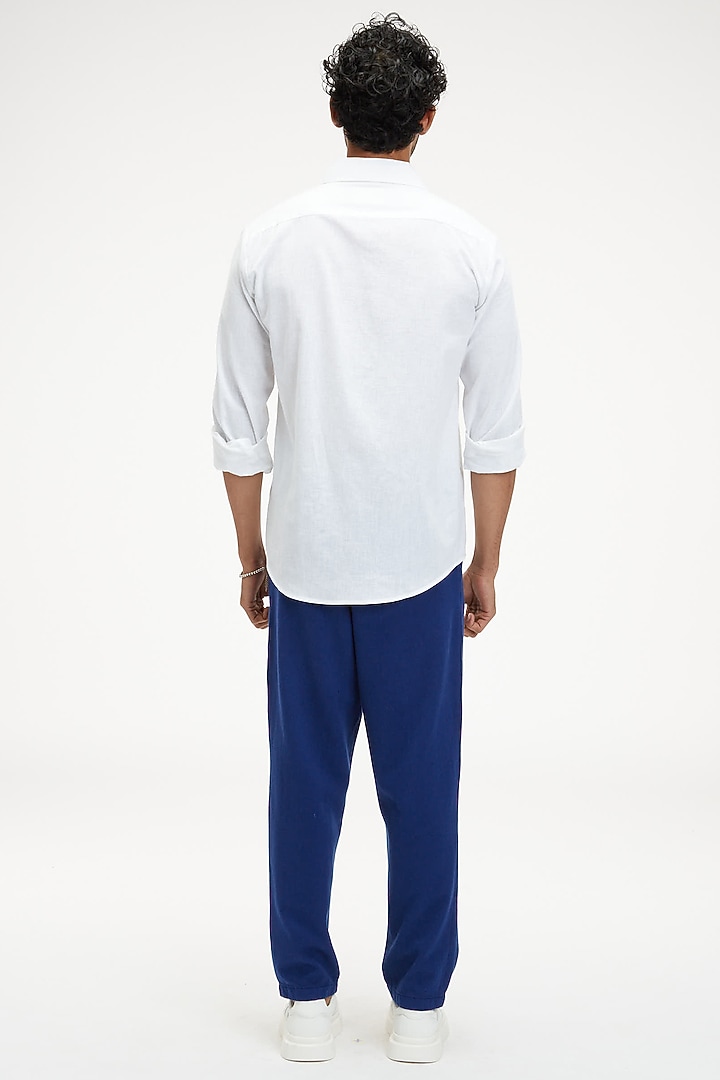 White Organic Khadi Cotton Summer Shirt by TERRA LUNA at Pernia's Pop Up Shop