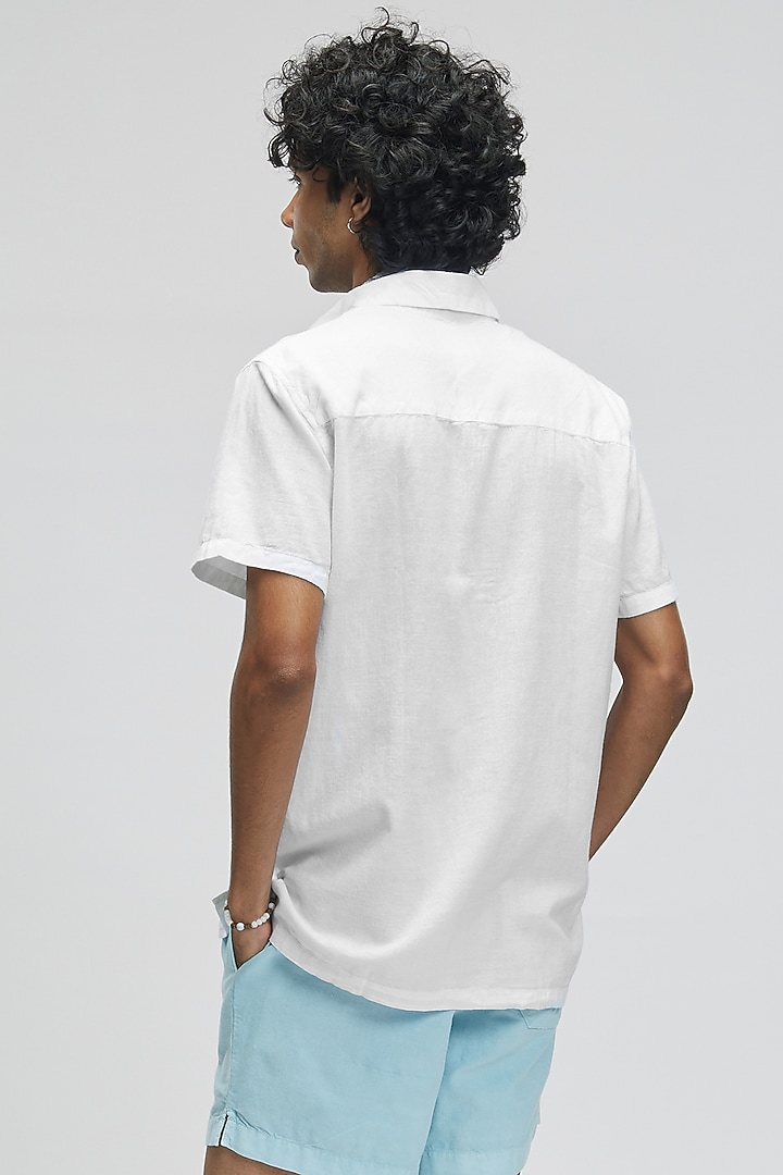 White Organic Khadi Cotton T-Shirt by TERRA LUNA at Pernia's Pop Up Shop