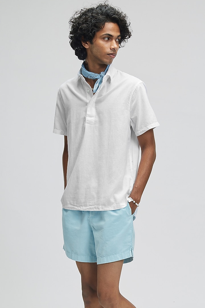 White Organic Khadi Cotton T-Shirt by TERRA LUNA at Pernia's Pop Up Shop