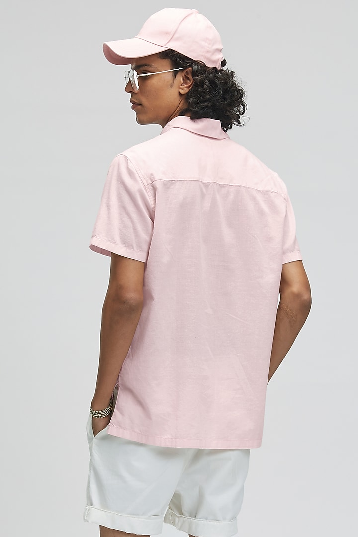 Salmon Pink Organic Khadi Cotton T-Shirt by TERRA LUNA at Pernia's Pop Up Shop