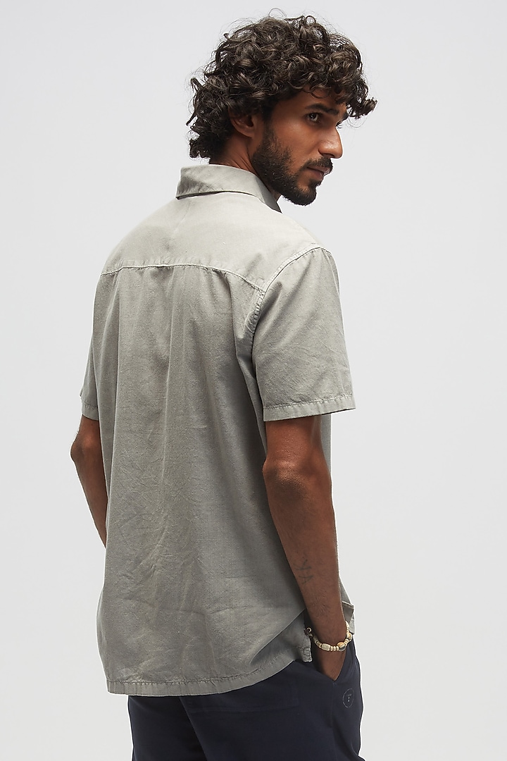 Charcoal Grey Organic Khadi Cotton T-Shirt by TERRA LUNA at Pernia's Pop Up Shop