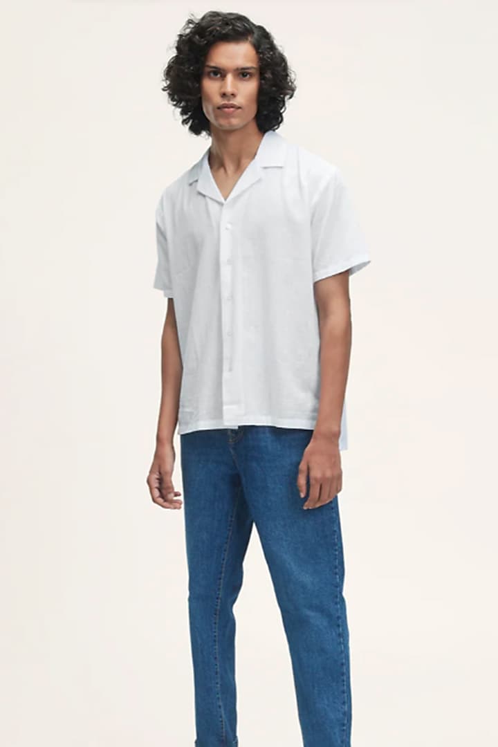 White Organic Khadi Cotton Shirt by TERRA LUNA