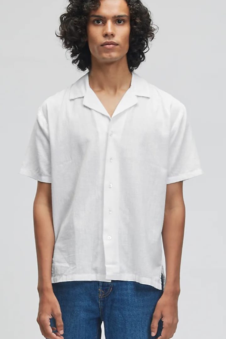 White Organic Khadi Cotton Summer Shirt by TERRA LUNA at Pernia's Pop Up Shop