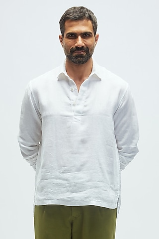 White Linen T-Shirt by TERRA LUNA